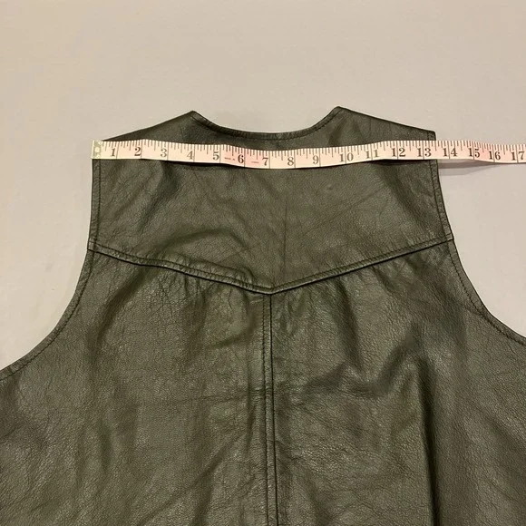 Branded Garments Black Leather Vest Joe Camel Cigarettes Logo Women's L Pockets - Picture 11 of 12